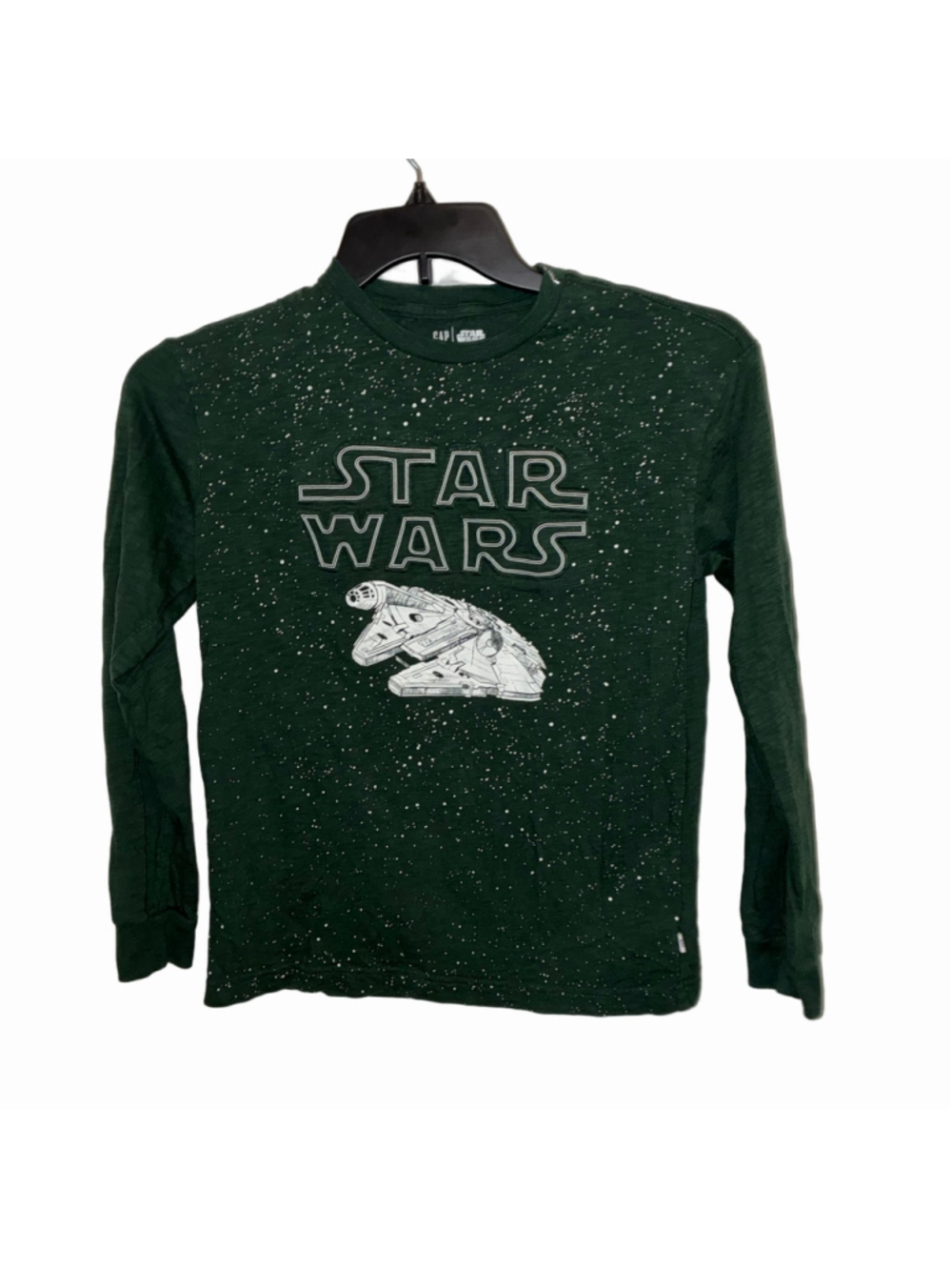 Boys Gap Star Wars Long Sleeve Tee Green White Size XL